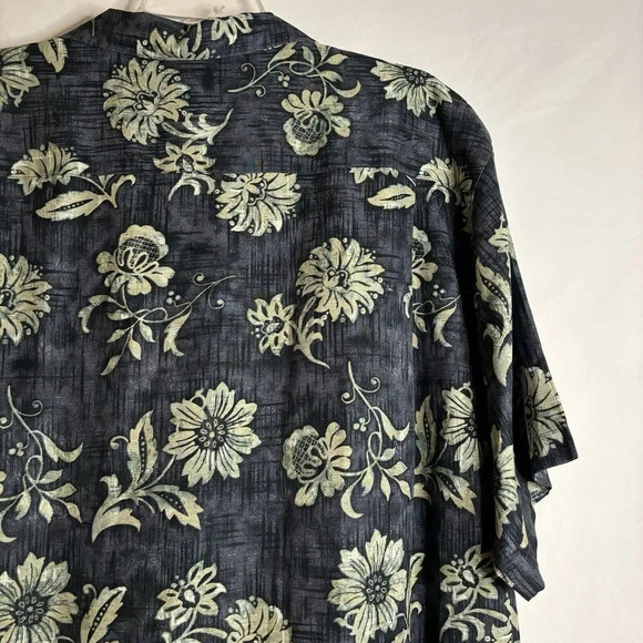 TOMMY BAHAMA Hawaiian Floral Print Short Sleeve Silk Button Up Aloha Shirt Large - Picture 9 of 14
